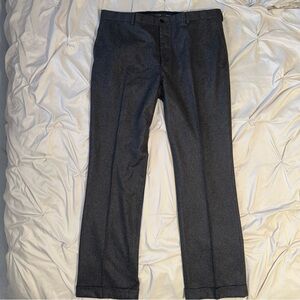 RALPH LAUREN BLACK LABEL Pants Men’s 38x32 Gray Wool Cuffed Dress Trousers Italy